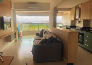 Living area - Asturias Guarujá - Brand new apartment, super comfortable and very well located. (Guarujá)