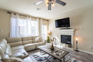 TV, fireplace - Peaceful Home Away From Home (Katy)