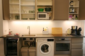 Microwave, oven, stovetop, dishwasher
