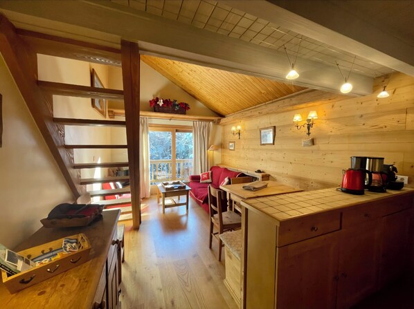 Living area - Le doux refuge, apartment close to the slopes (Les Allues)
