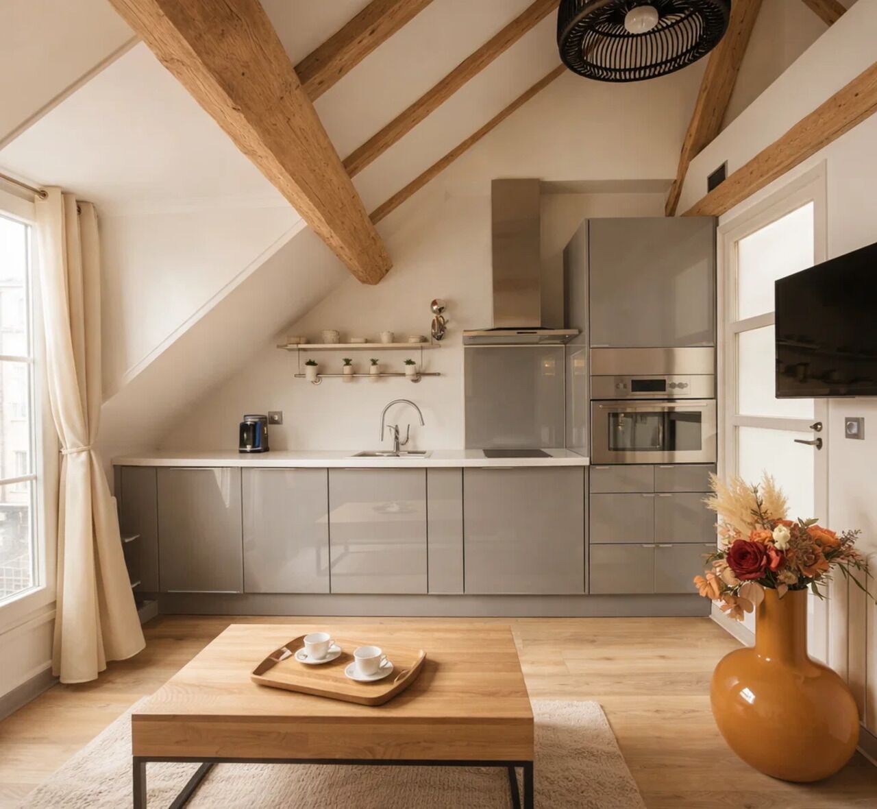 Apartment, City View | Private kitchen | Espresso maker, coffee/tea maker