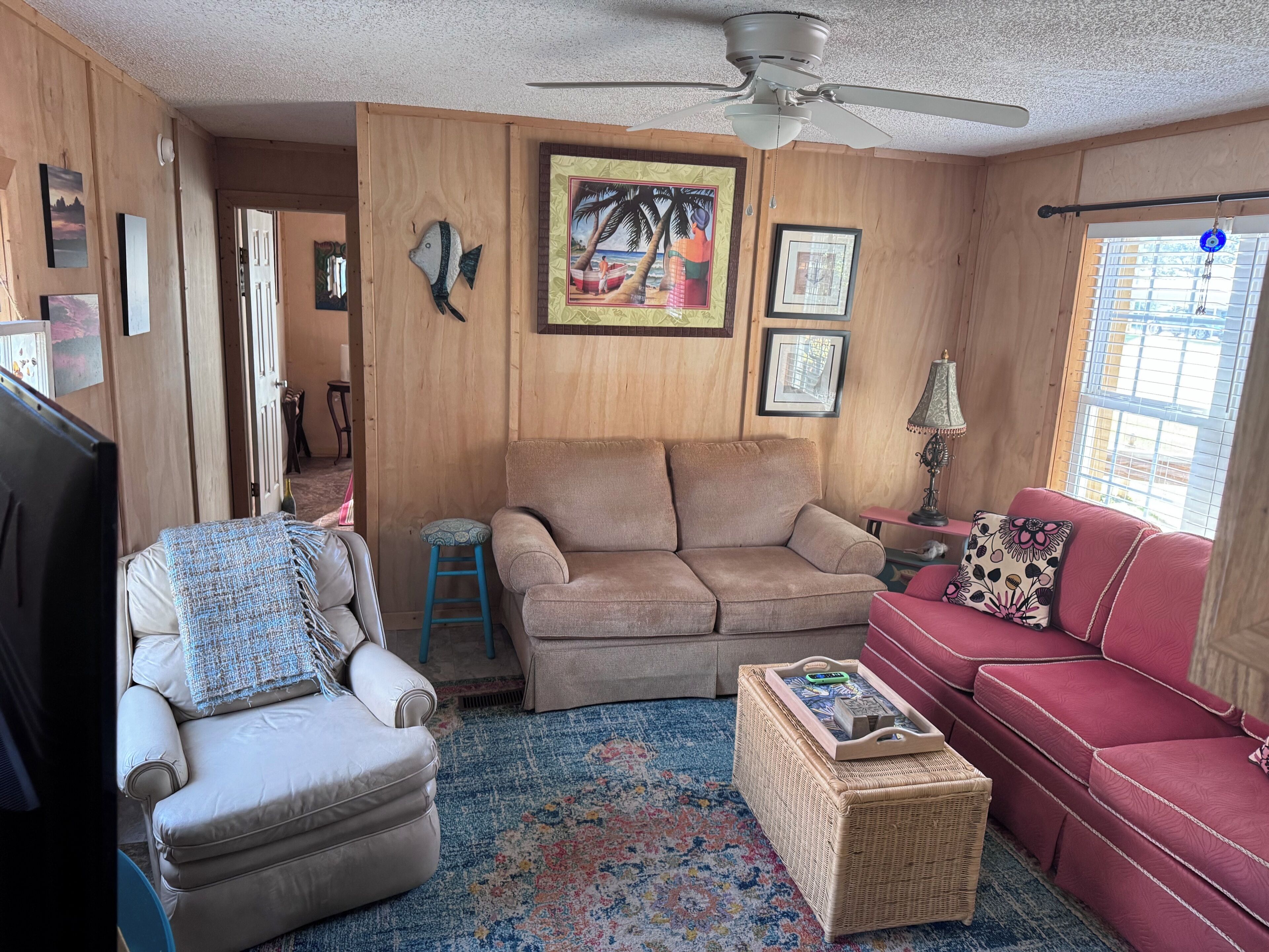 Sofa bed, loveseat and recliner
