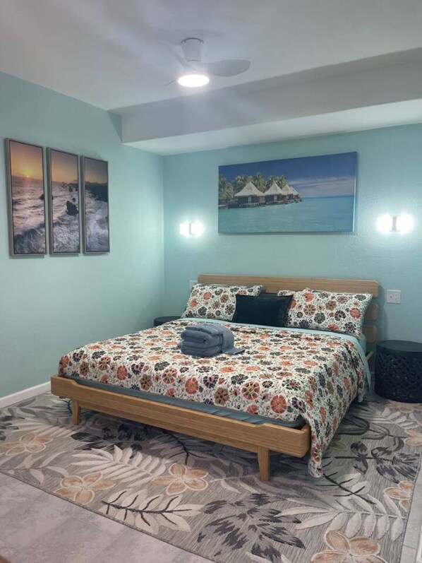 1 habitación, tabla de planchar con plancha, wifi gratis y ropa de cama 