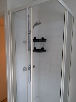 Shower, hair dryer, towels - Gîte du lavoir: Village House in the Countryside (Champs sur Tarentaine Marchal)