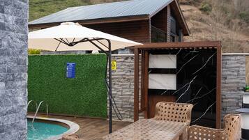 Luxury Villa, Balcony, Mountain View | Outdoor dining