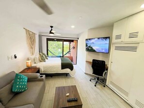 Iron/ironing board, travel cot, WiFi, bed sheets - Marina View Studio w/ Terrace & Hammock (Puerto Aventuras)