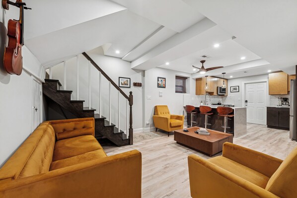 Smart TV, books, stereo, computer monitors