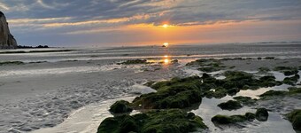 Charming house set in a landscaped garden close to the sea.