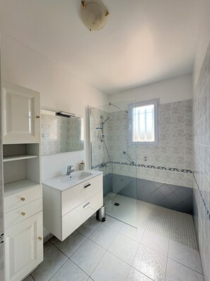 Douche, bidet, papier de toilette