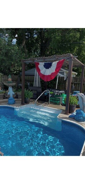 Pool - The tranquil bungalow at the Dugan Lagoon. An oasis in Kansas City! Who Knew! (Shawnee)