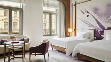 Draps italiens Frette, literie de qualité supérieure, minibar