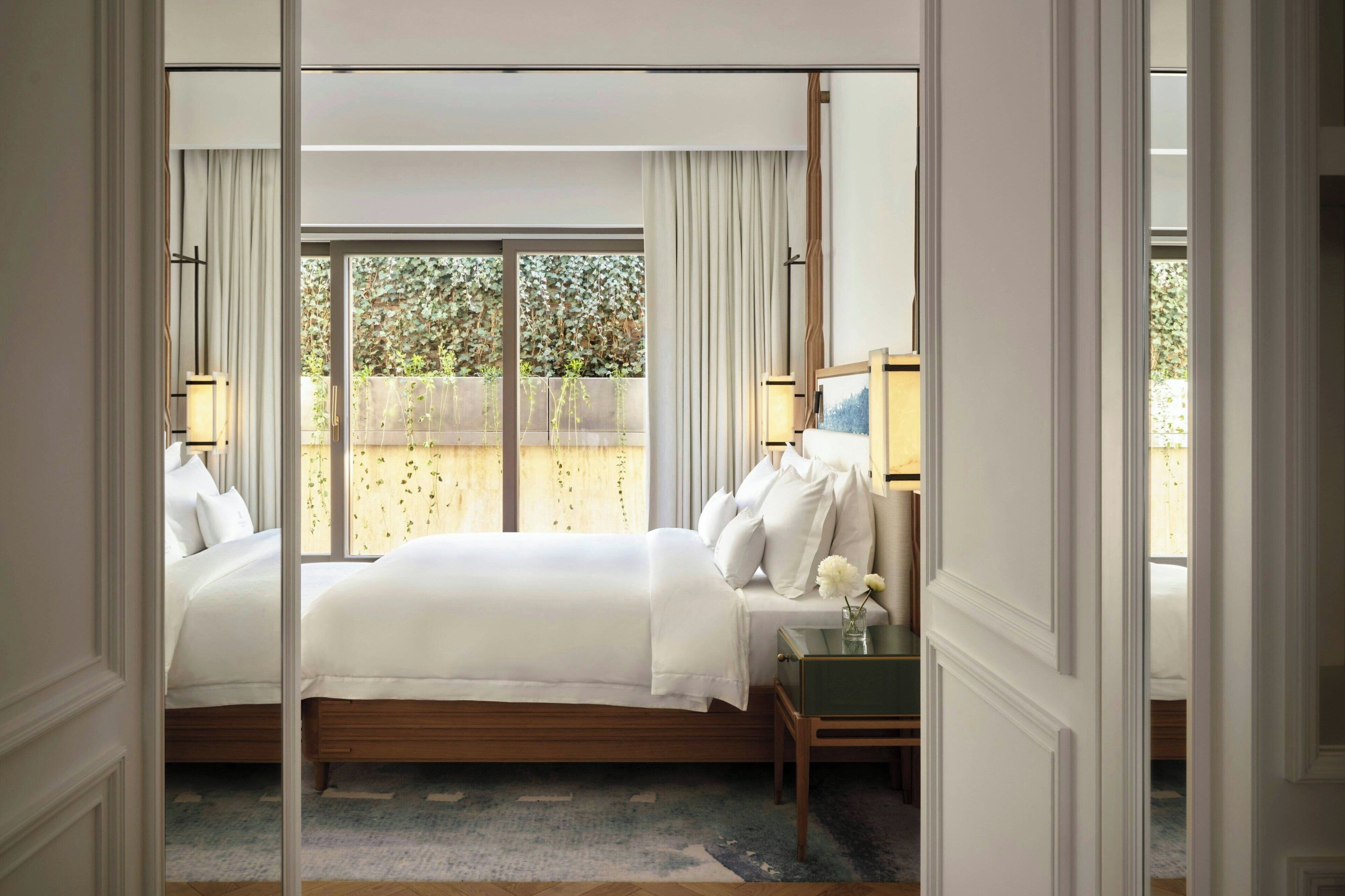 Draps italiens Frette, literie de qualité supérieure, minibar