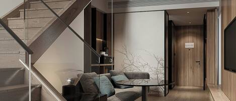 Suite, 1 King Bed | Living room