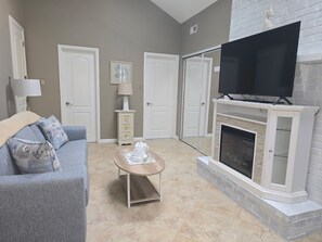 TV, fireplace - Book this Family Friendly 3-Bedroom Beach Home Now!!! (Brigantine)