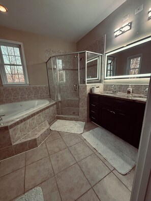 Shower, jetted bath, hair dryer, bidet - Delightful 3-bedroom 2-bathroom Single family home in Springfield (Springfield)