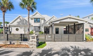 Exterior - Coastal Modern Oasis with Private Pool, Golf Cart, Putt-Putt | Steps to the Gulf (Panama City Beach)