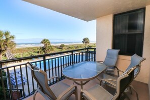 Outdoor dining - Premium, Remodeled Direct Oceanfront Two Bedroom Condo--Barefoot Trace 207 (St. Augustine)