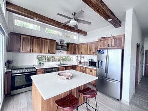 Private kitchen - Epic Ocean Views, New Modern Oceanfront, Walk to Everything (West End Roatan)