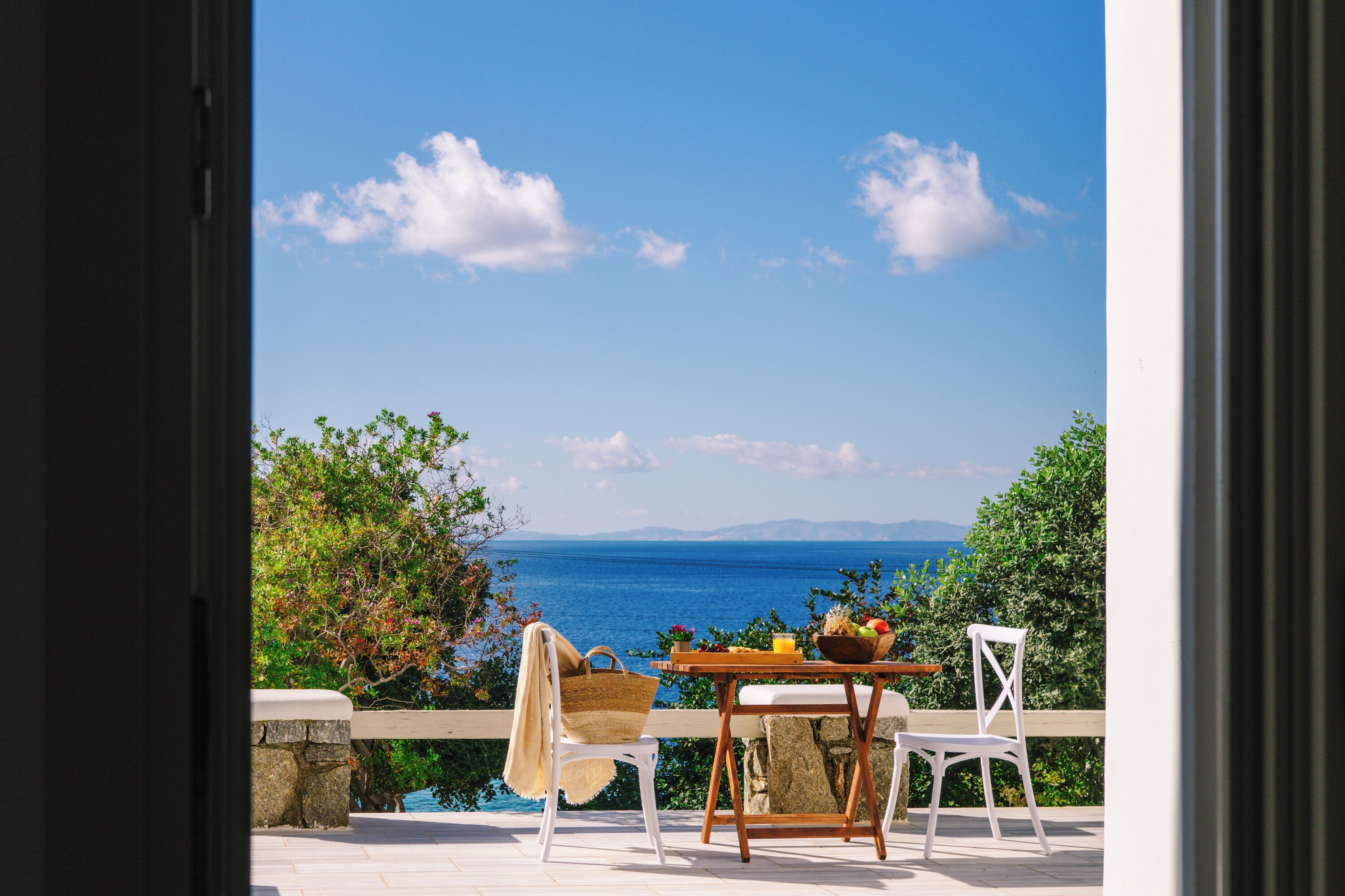 Quarto casal, vista para o oceano | Terraço/pátio