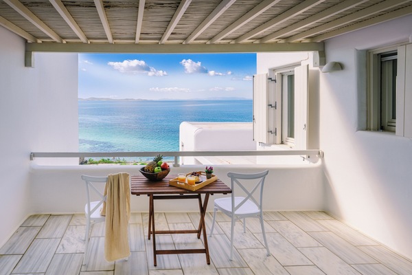 King Suite with Balcony and Sea View | Terrace/patio