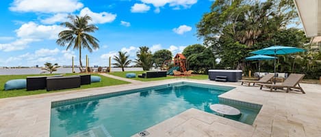 Outdoor pool, a heated pool