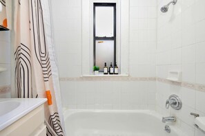 Hair dryer, soap, toilet paper