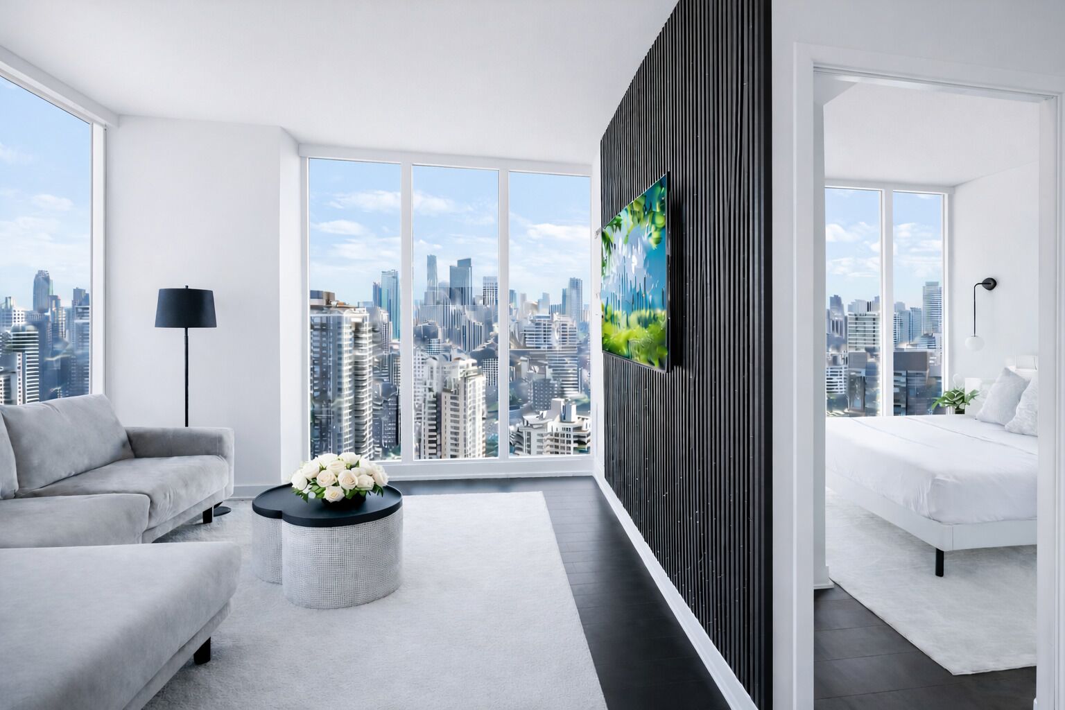 Executive-Suite, 1 Queen-Bett, Balkon, Stadtblick | Verdunkelungsvorhänge, schallisolierte Zimmer, Bügeleisen/Bügelbrett