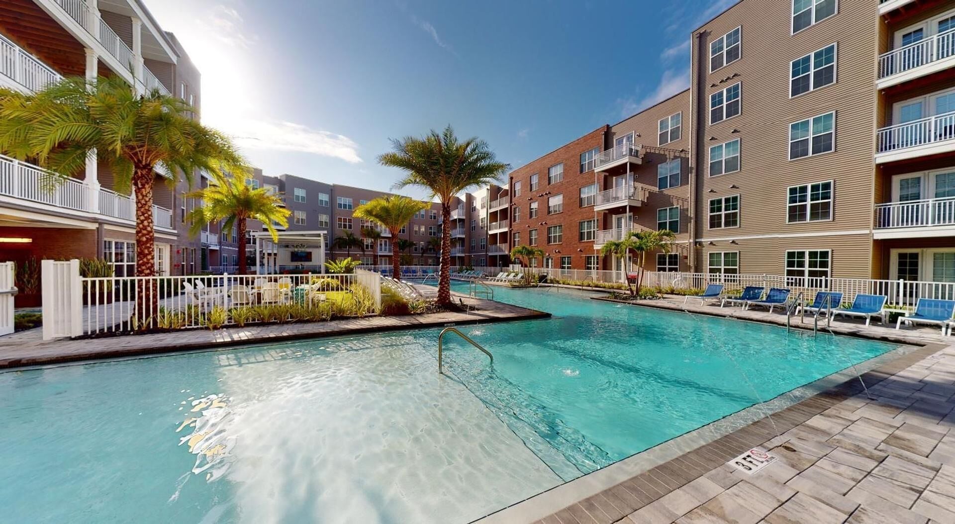 Outdoor pool, pool loungers