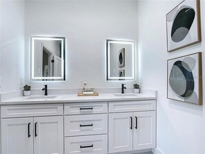 Hair dryer, soap, toilet paper