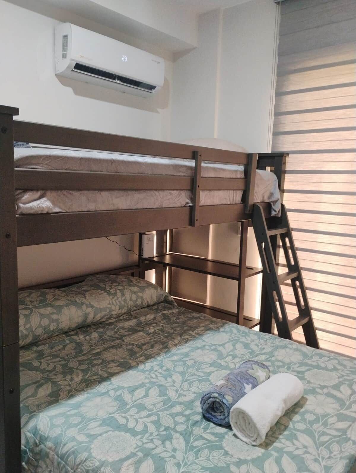 2 dormitorios, tabla de planchar con plancha, wifi y ropa de cama
