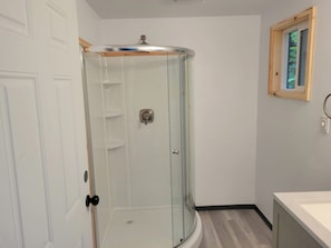 Shower, towels, soap