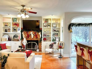 Televisión, chimenea