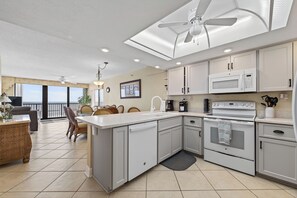 Fridge, microwave, oven, stovetop - Stunning Oceanfront 3-Bedroom, 2-Bath Condo – Breathtaking Views! (New Smyrna Beach)