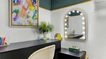 Blackout drapes, iron/ironing board, free WiFi