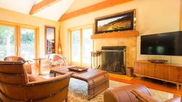 TV, fireplace, offices