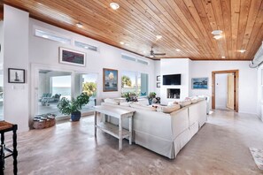 Televisión, chimenea, tenis de mesa y estéreo 