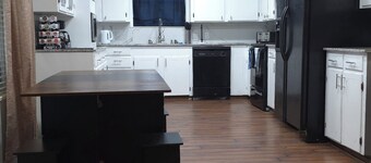 2 bedroom home with truck and trailer parking.  Safe and secluded.