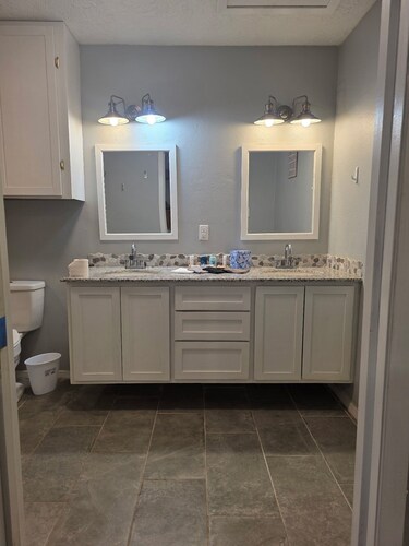 2 bedroom home with truck and trailer parking.  Safe and secluded.