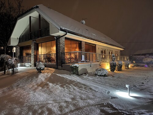 Luxury forest villa near Varaždin with pool, sauna, playground and privacy.