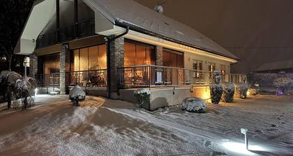 Luxury forest villa near Varaždin with pool, sauna, playground and privacy.