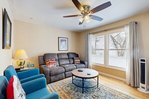 TV, fireplace, DVD player