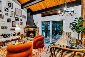 TV, fireplace, table football - Wooded Tahoe Retreat | Minutes to Kings Beach (Kings Beach)