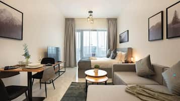 Leilighet, balkong | Oppholdsområde