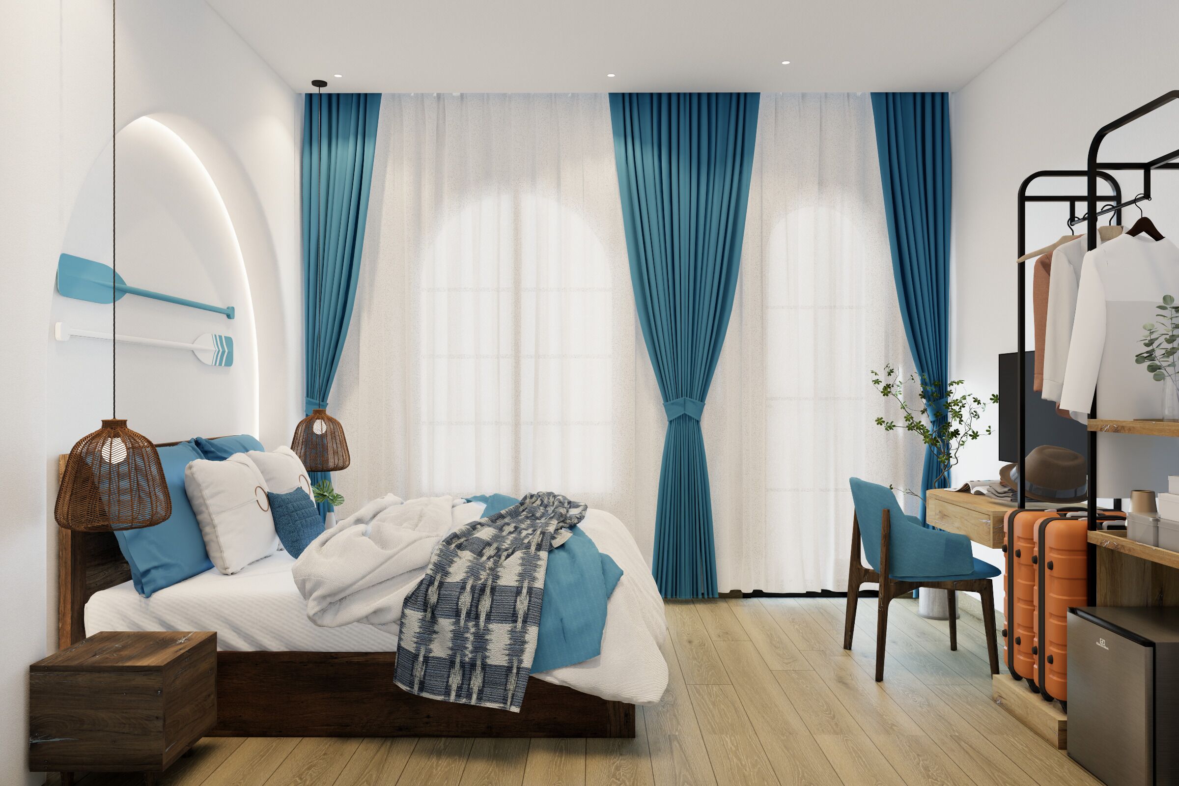 Basic-Doppel- oder -Zweibettzimmer, Gartenblick