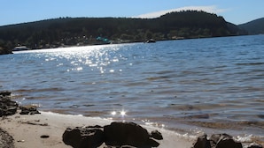 A lake with a forested hillside in the background. - Schluchsee Magic 1123 – Alpine Chic with Pool & Sauna (Schluchsee)