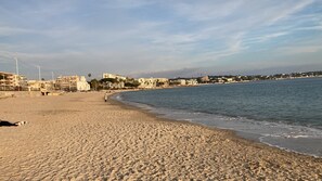 A sandy beach with buildings in the background. - 200 M TO THE SANDY BEACH AND SEA VIEW!!! (Antibes)