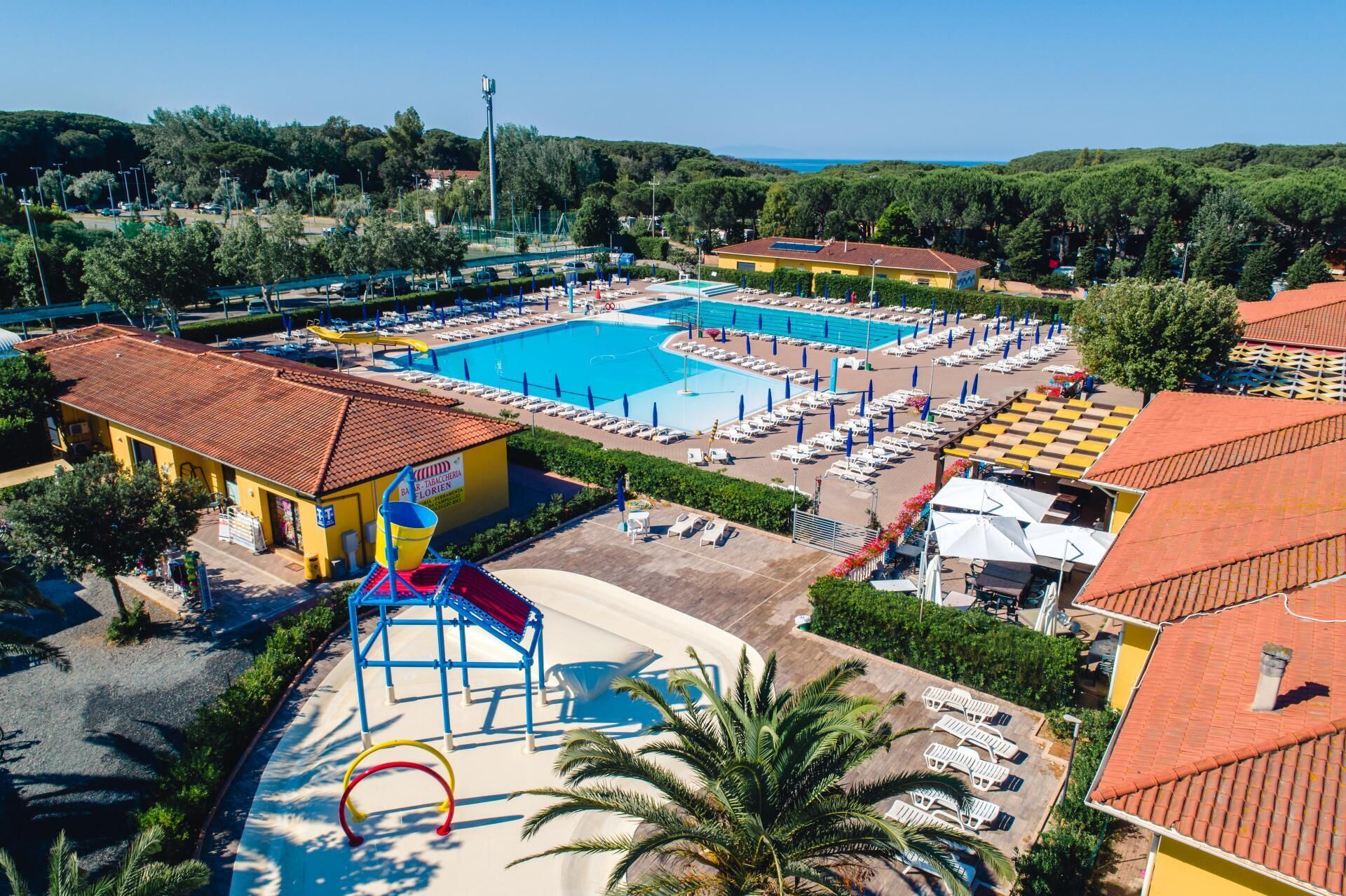 Seasonal outdoor pool, pool umbrellas, sun loungers