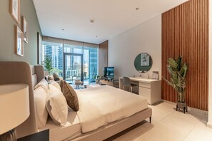 Iron/ironing board, WiFi, bed sheets - HAVN - New Studio BusinessBay, Burj Khalifa View (Dubai)