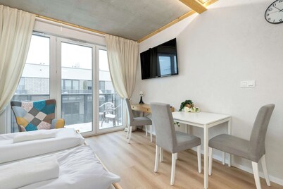 Comfortable Studio for 2 Persons | Balcony and Workspace