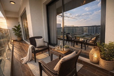 Terrace/patio. Stylish & Cozy 2BR Apartment in Liwan 2